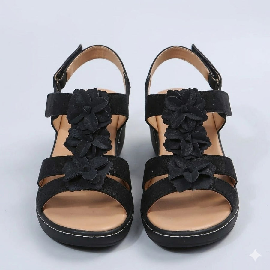 Amelia | Floral Low Wedge Women Summer Sandals
