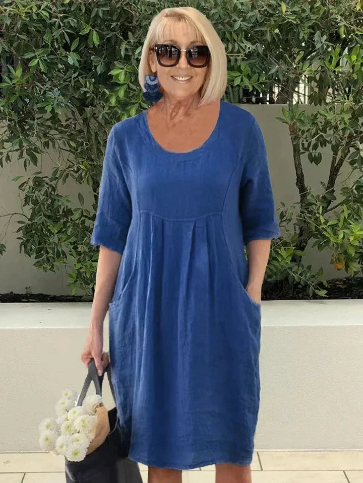 Mila | Loose Hidden-Pocket Midi Dress