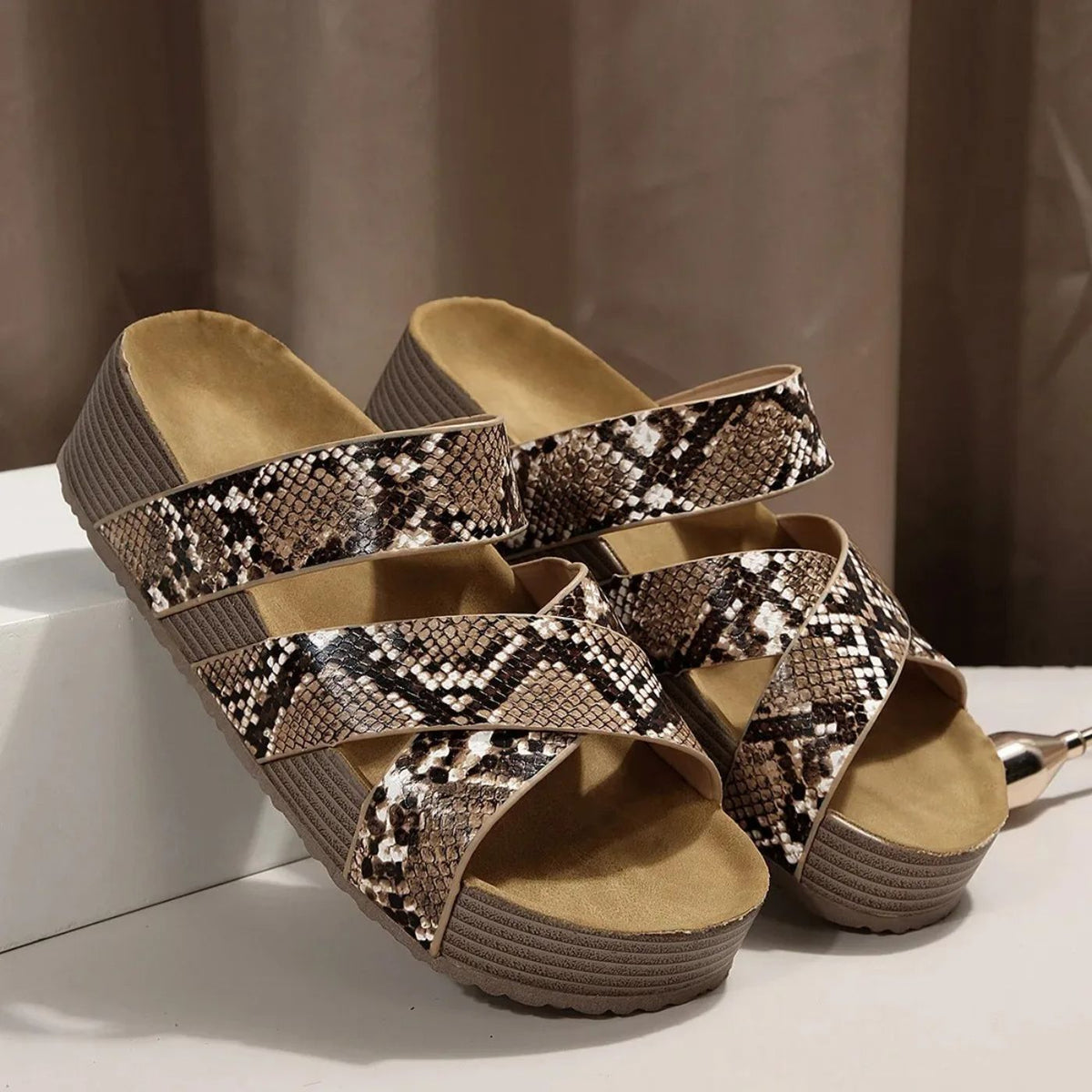 Elena | Braided Ankle-Strap Low Wedge Women Sandals for Summer