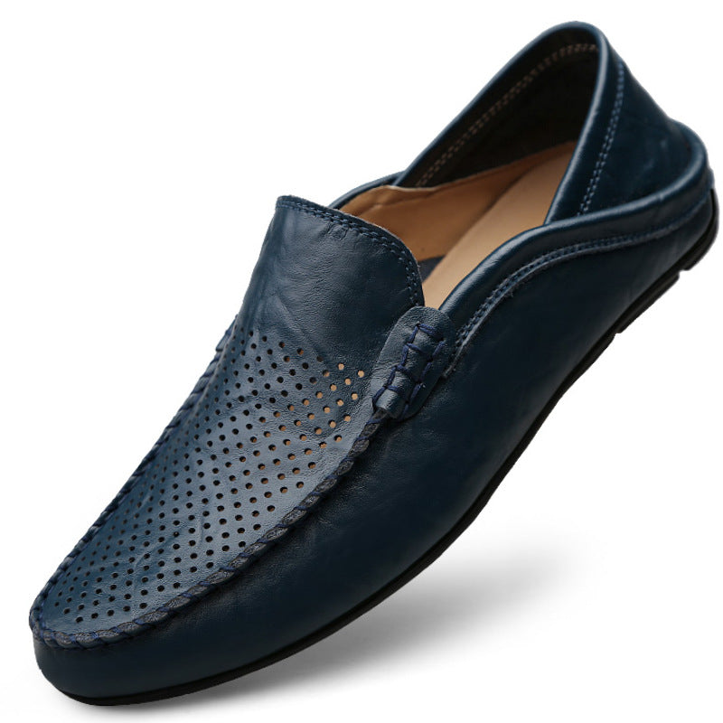 Gabriel | Perforated Leather Moc-Toe Men Loafers for Summer