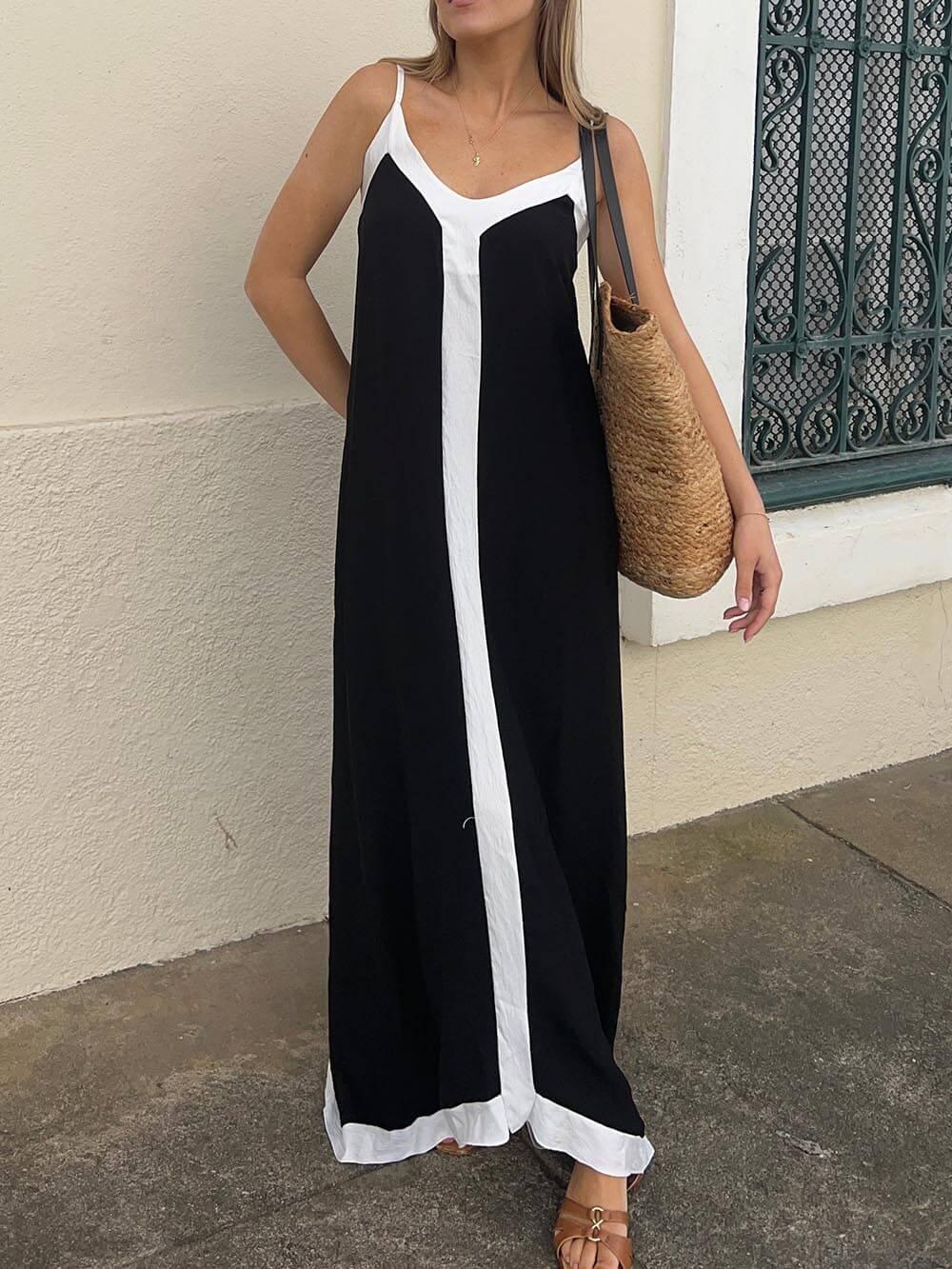 Tallulah | Colourblock Suspender Midi Women Party Dress