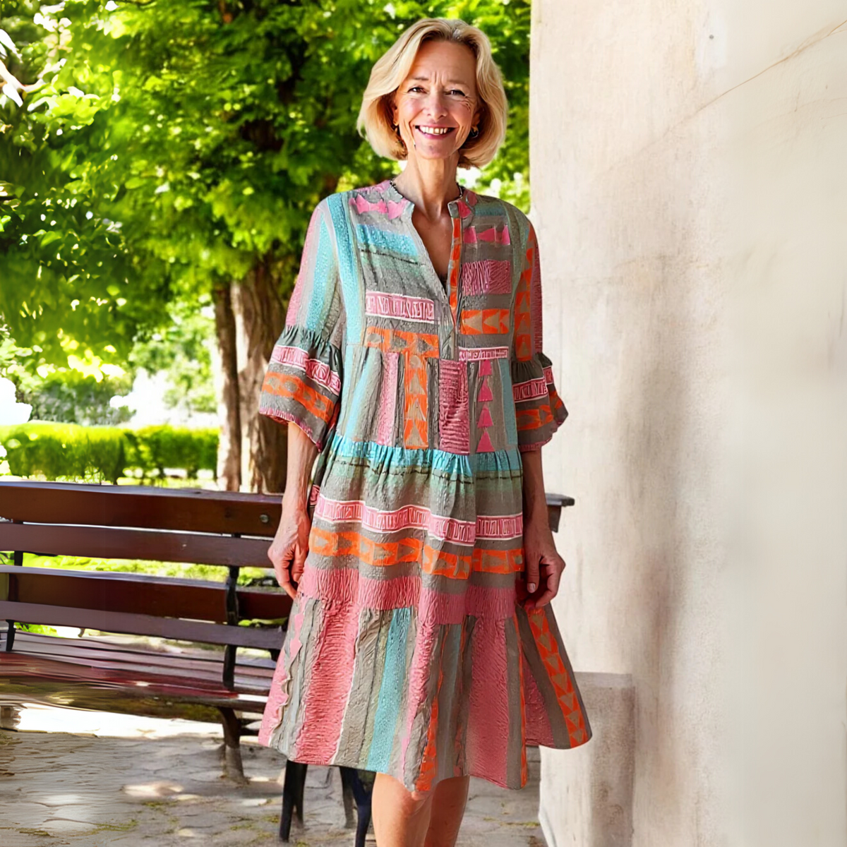 Charlotte | Ruffle A-Line Linen Dress for Spring
