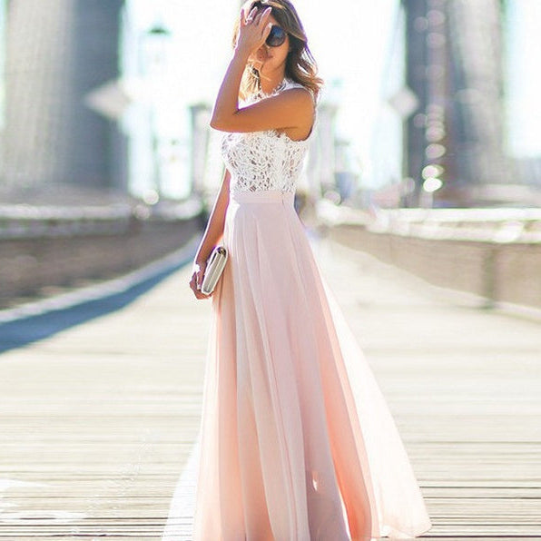 Lila | Floral Lace Sleeveless Maxi Dress