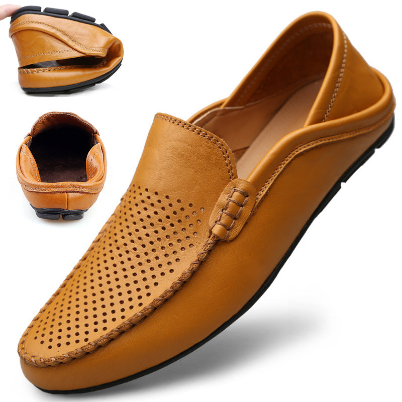 Gabriel | Perforated Leather Moc-Toe Men Loafers for Summer