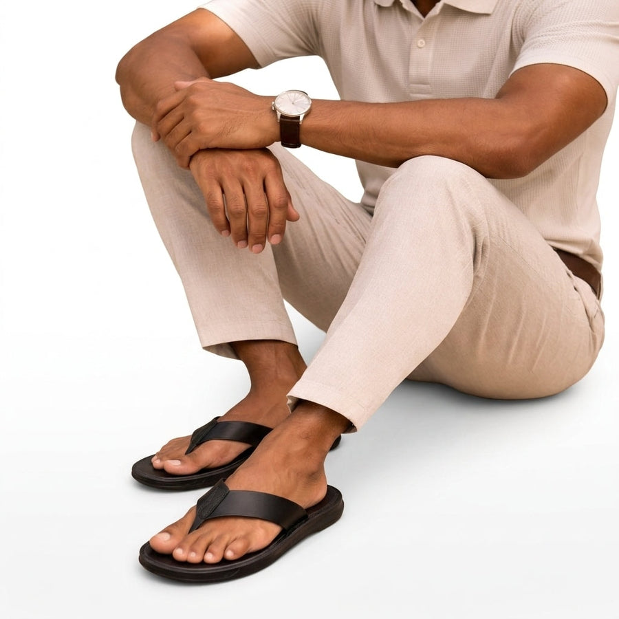 Damian | Leather Toe-Post Thong Men Sandals for Summer