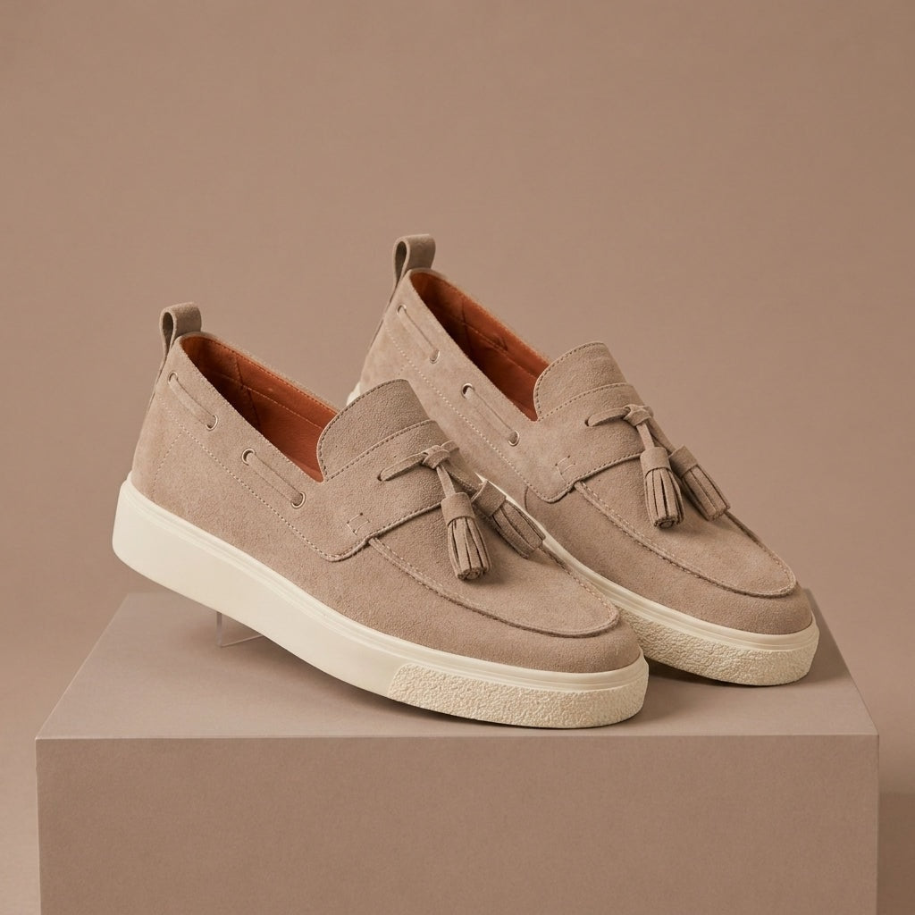 Harrison | Suede Tassel Platform Men Loafers