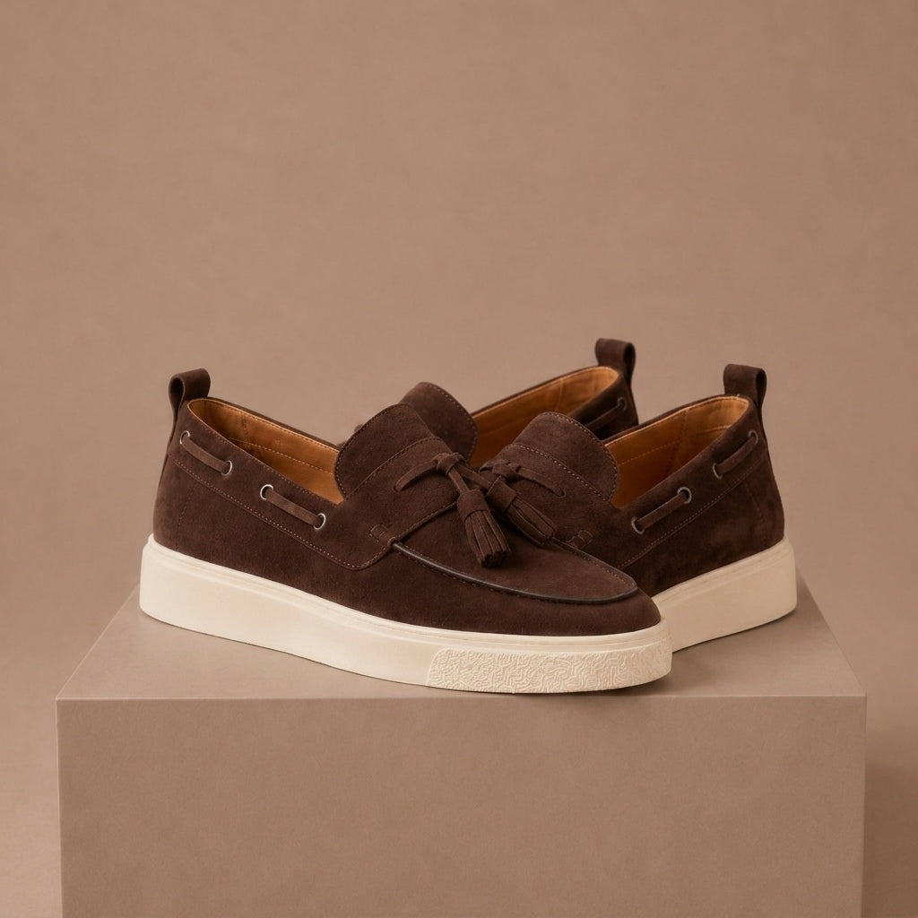 Harrison | Suede Tassel Platform Men Loafers