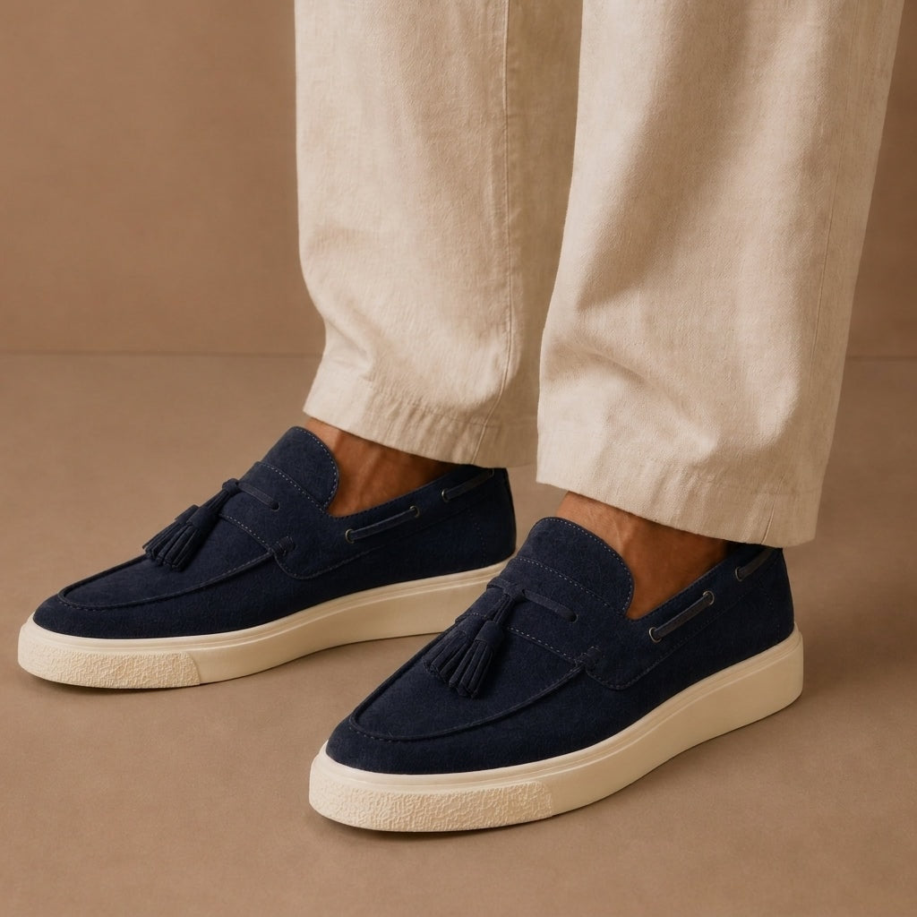 Harrison | Suede Tassel Platform Men Loafers