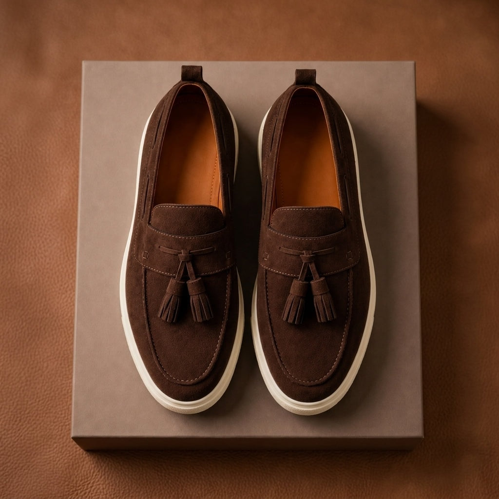 Harrison | Suede Tassel Platform Men Loafers