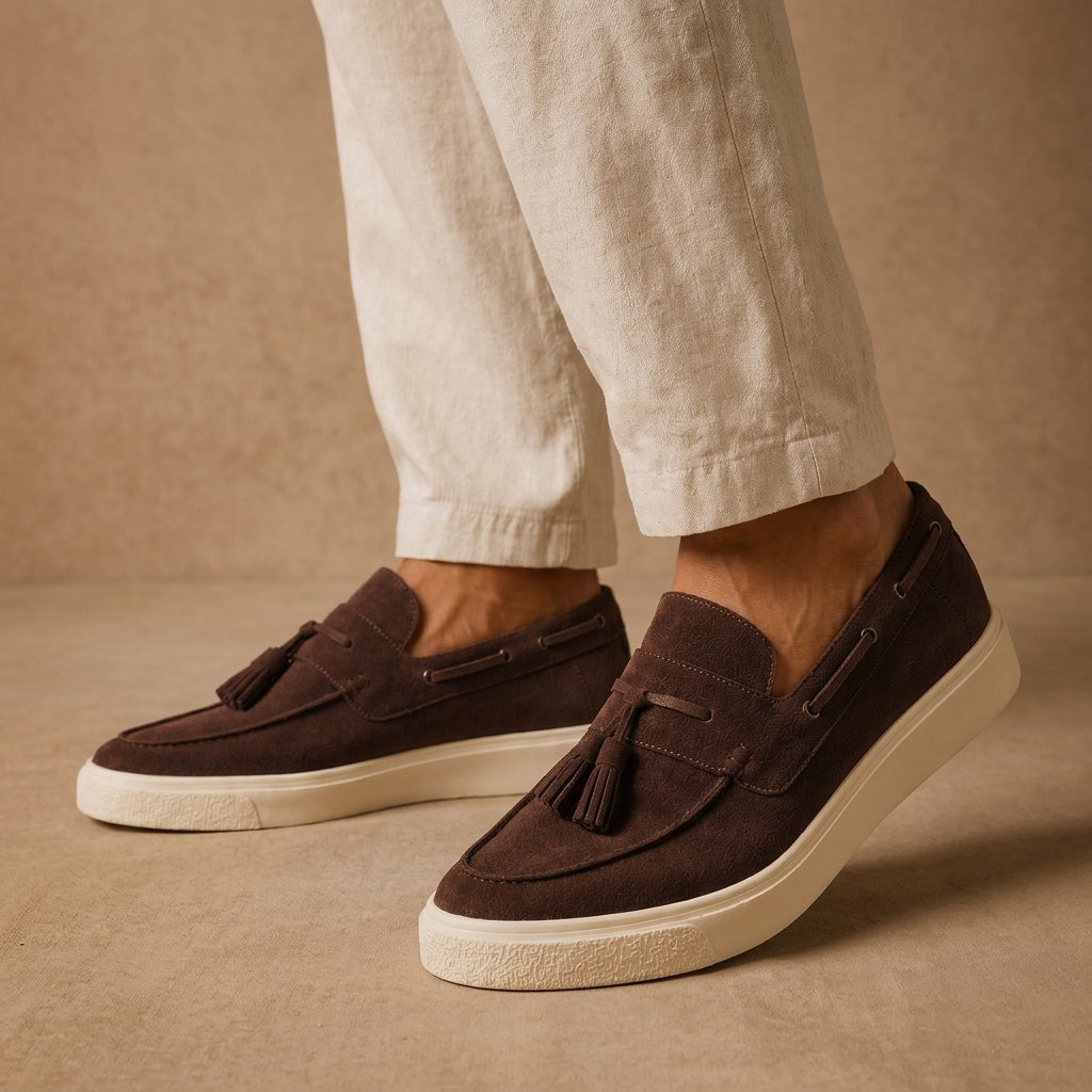 Harrison | Suede Tassel Platform Men Loafers