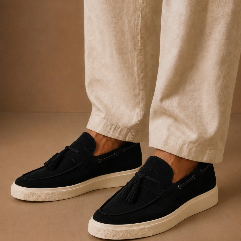 Harrison | Suede Tassel Platform Men Loafers