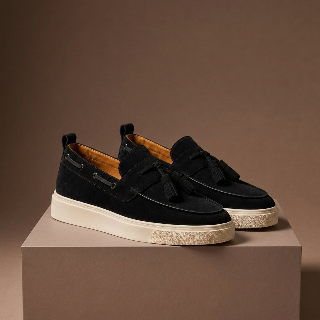 Harrison | Suede Tassel Platform Men Loafers
