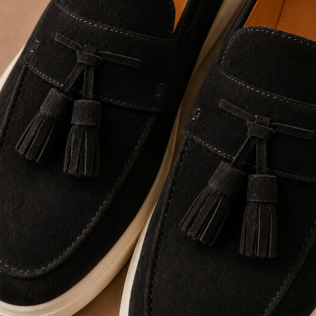 Harrison | Suede Tassel Platform Men Loafers