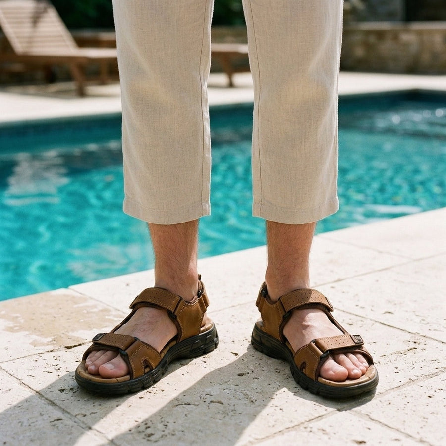 Rhys | Dual Velcro Ankle-Strap Pool Men Sandals for Summer