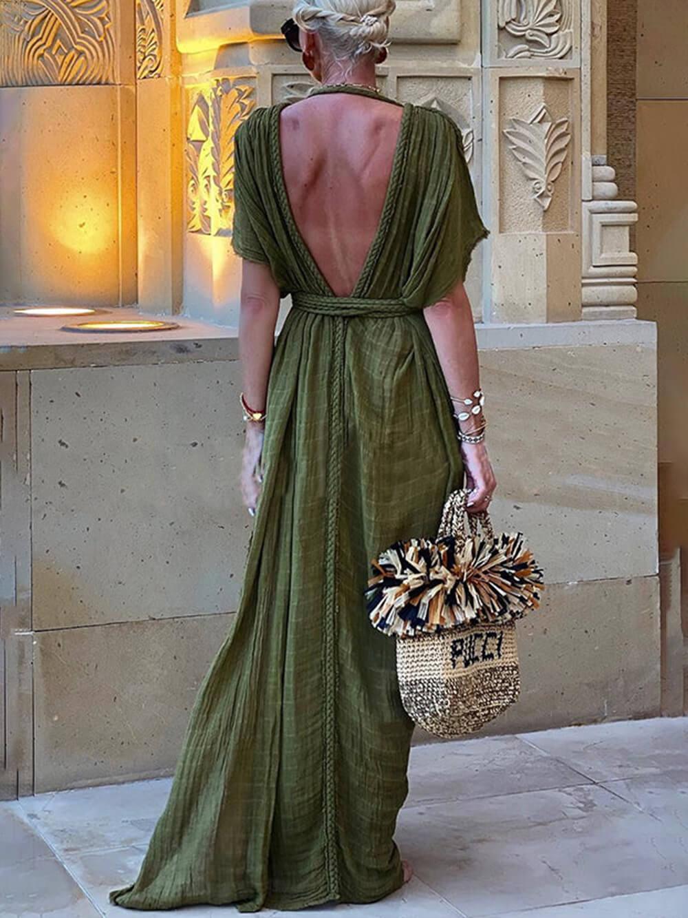 Scarlett | Draped Kimono Maxi Women Party Dress for Summer