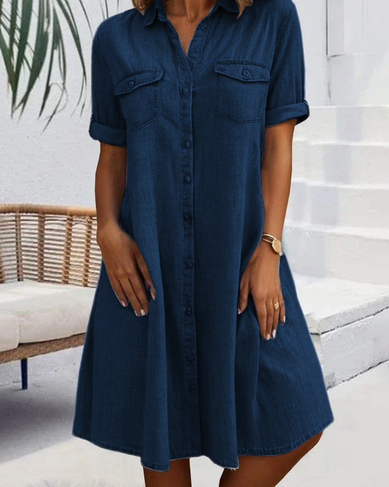 Zelda | Denim-Look Lightweight Shirt Dress for Summer