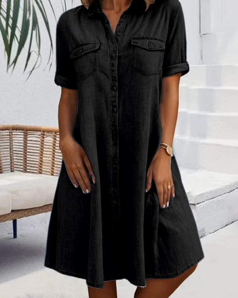 Zelda | Denim-Look Lightweight Shirt Dress for Summer