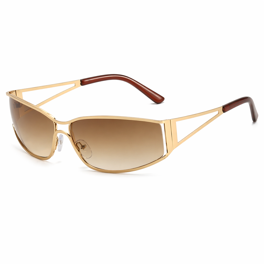 Elena | Curved Slim-Frame Gradient Sunglasses