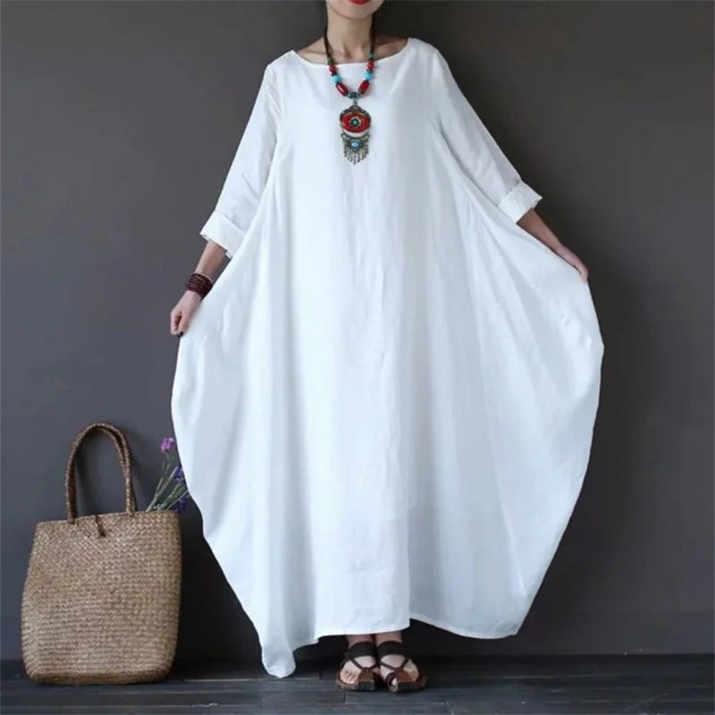 Gabriella | Cotton Mid-Sleeve Swing Dress for Spring