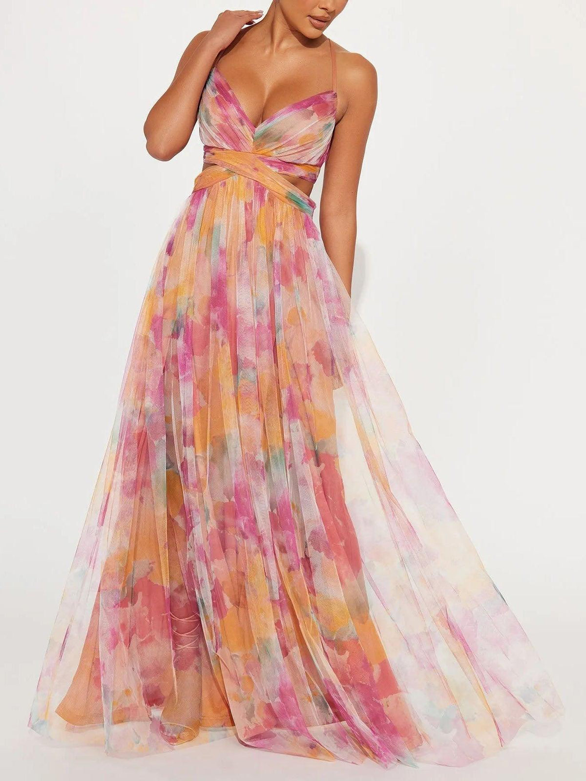 Grace | Painted Floral A-Line Women Party Dress