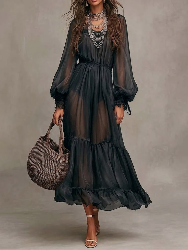 Harper | Minimal V-Neck Midi Women Party Dress