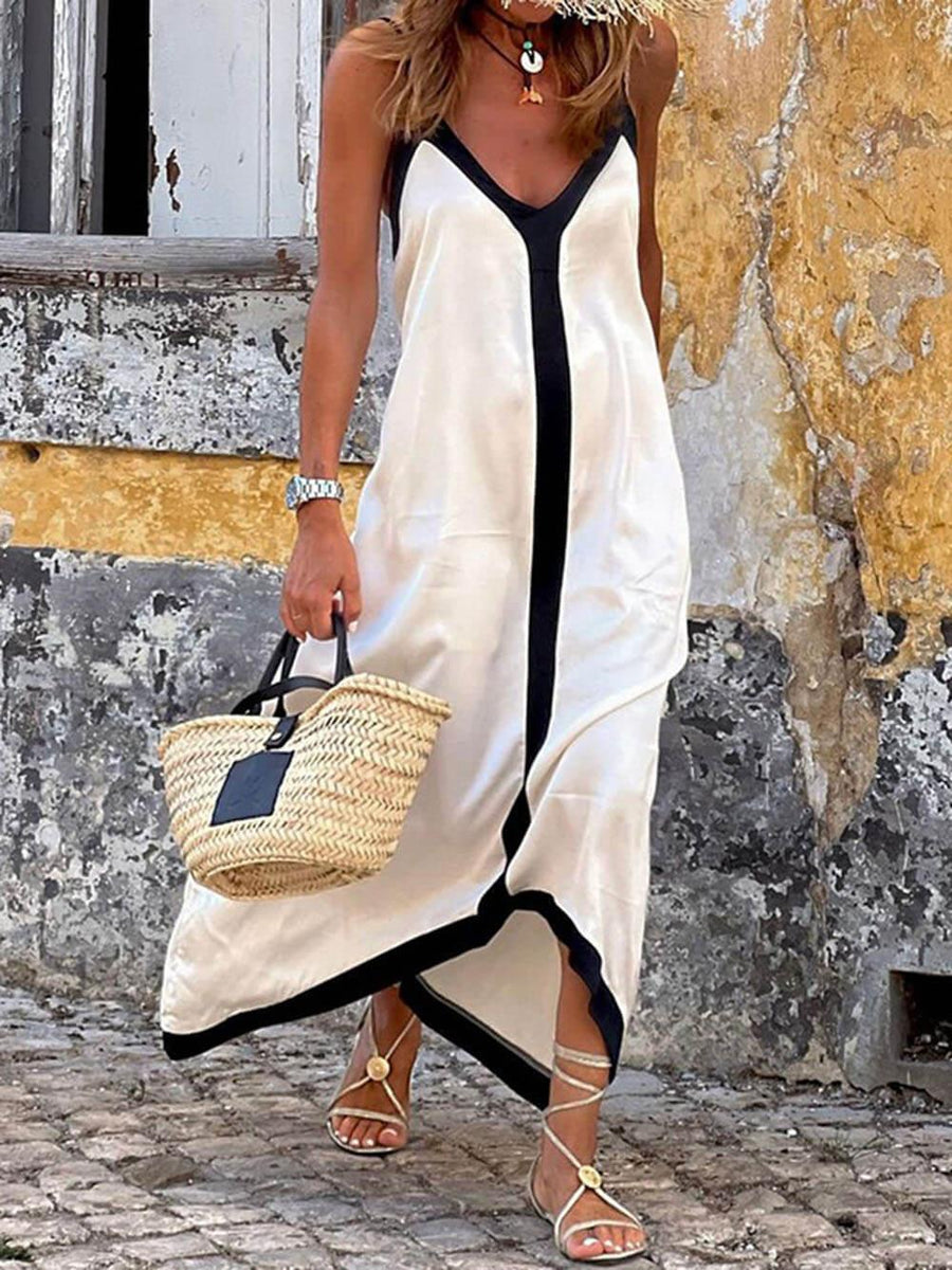 Tallulah | Colourblock Suspender Midi Women Party Dress