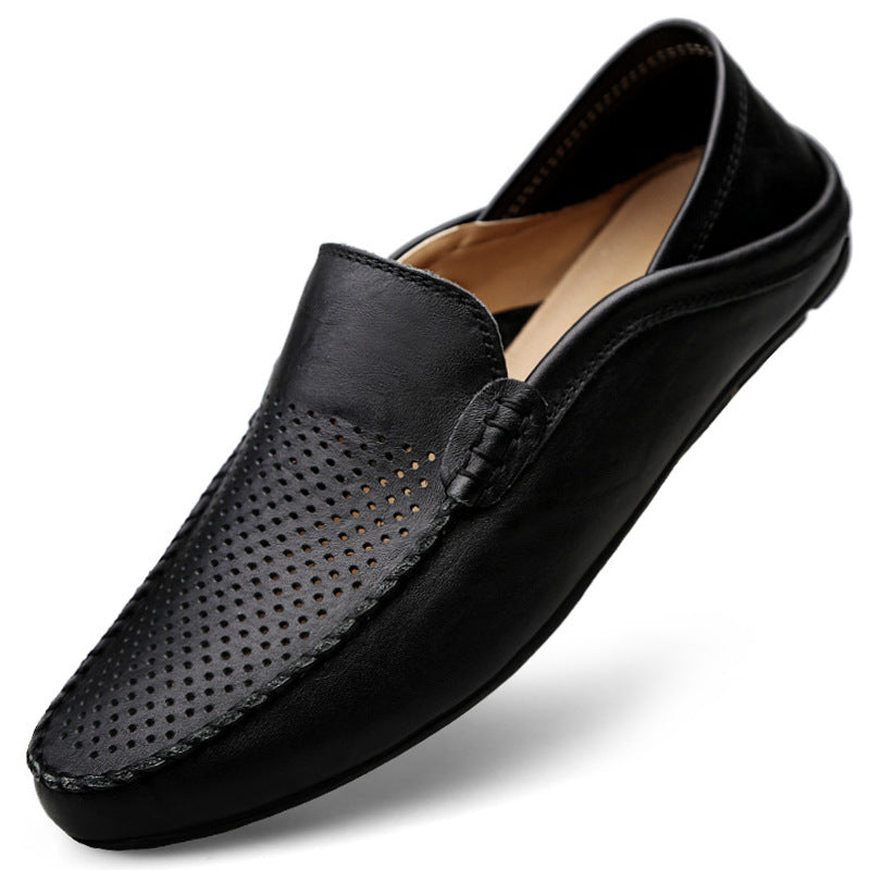Gabriel | Perforated Leather Moc-Toe Men Loafers for Summer