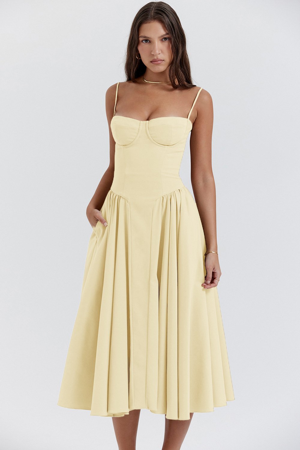 Eliza | Corset Bodice Midi Dress