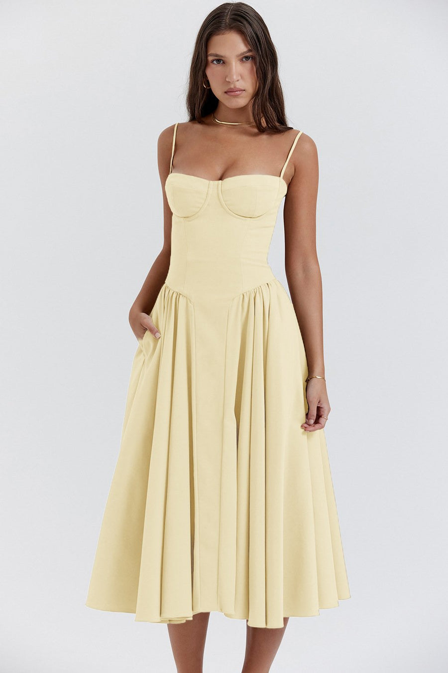 Eliza | Corset Bodice Midi Dress