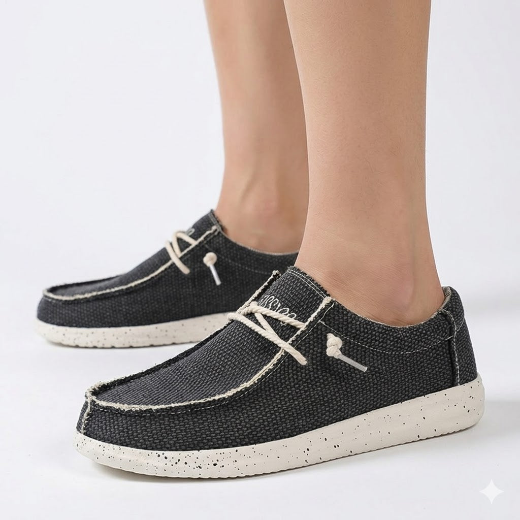 Wren | Woven Canvas Moc-Toe Women's Slip-On Trainers