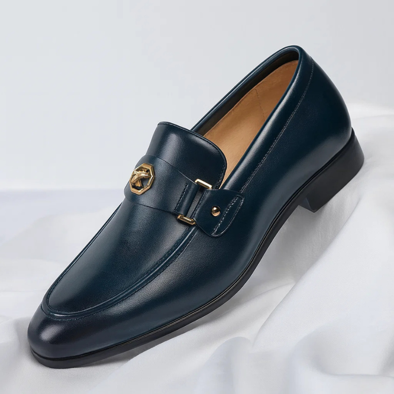 Callum | Gold-Tone Buckle Leather Men Loafers