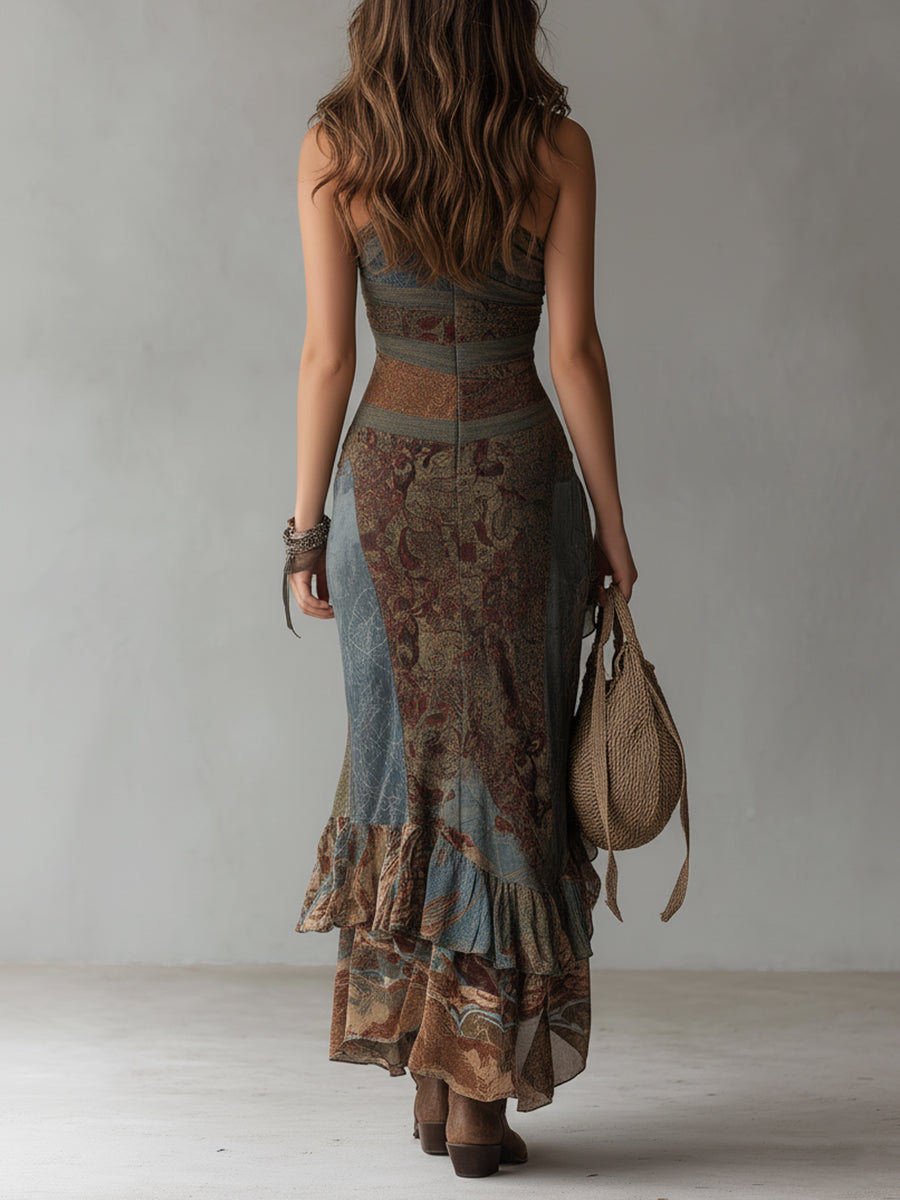 Rosalie | Vintage Floral Maxi Women Party Dress for Summer