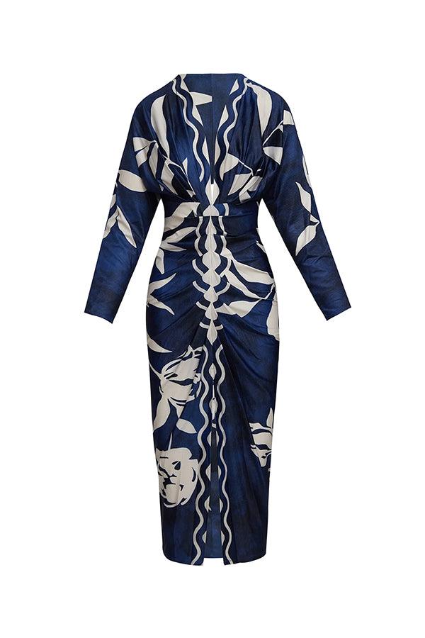 Daphne | Dolman-Sleeve Ruched-Slit Women Party Dress
