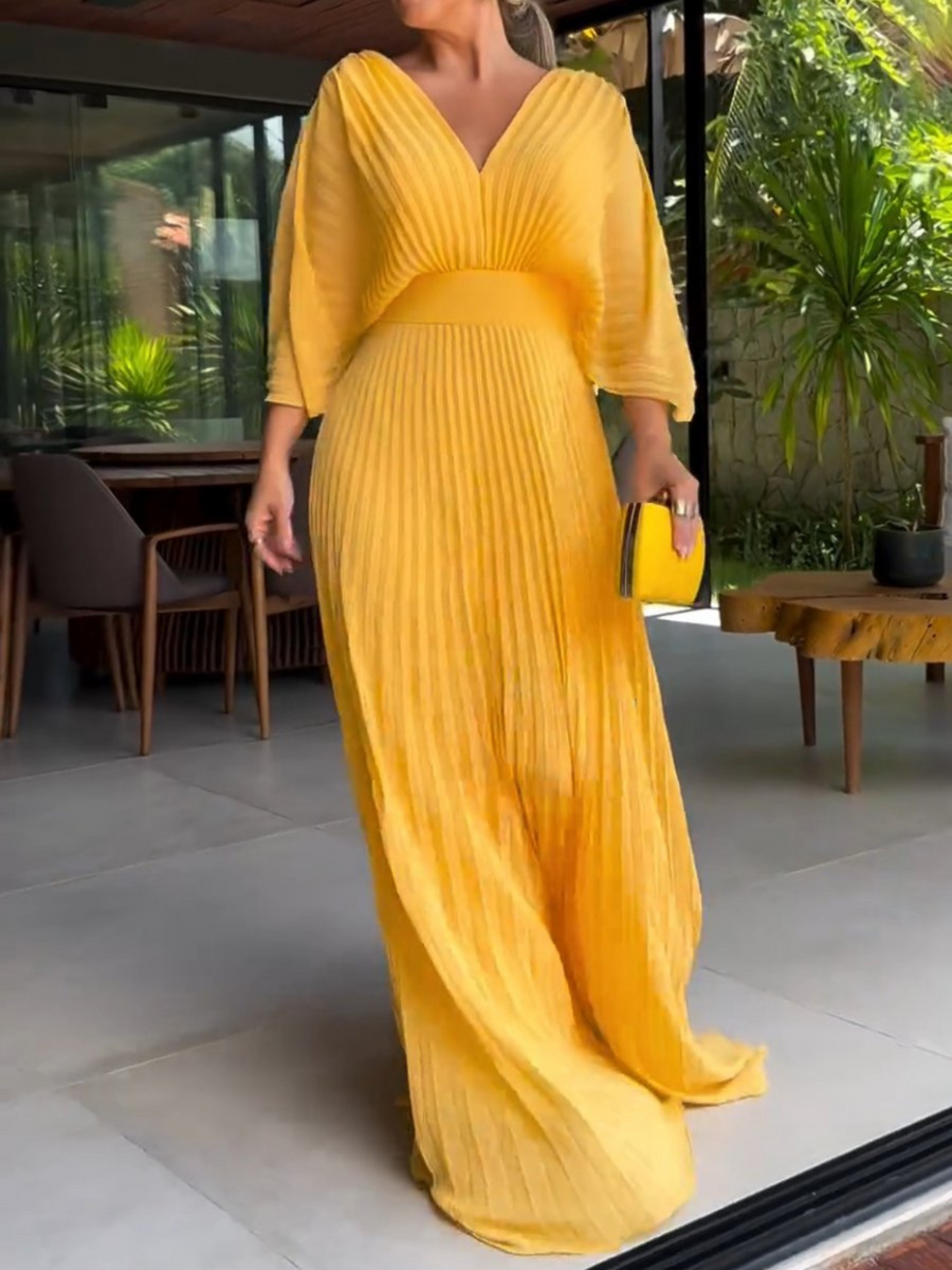 Verity | Pleated Maxi Women Party Dress