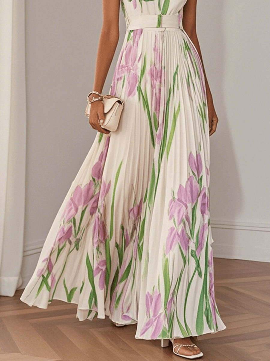 Emily | Square-Neck Pleated Chiffon Women Party Dress for Summer