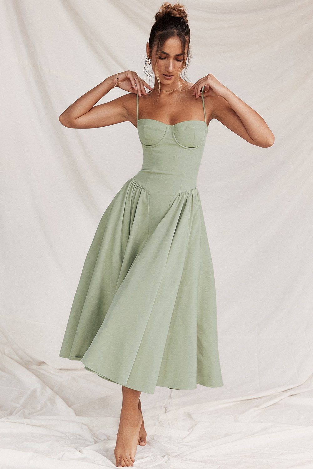 Eliza | Corset Bodice Midi Dress