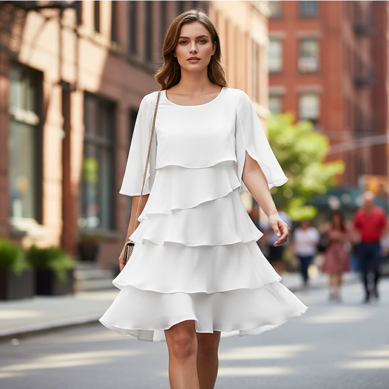 Joanna | Layered Puff-Sleeve Dress