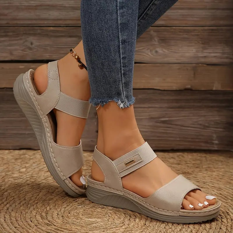 Juliet | Elastic Ankle-Strap Wedge Women Sandals for Summer
