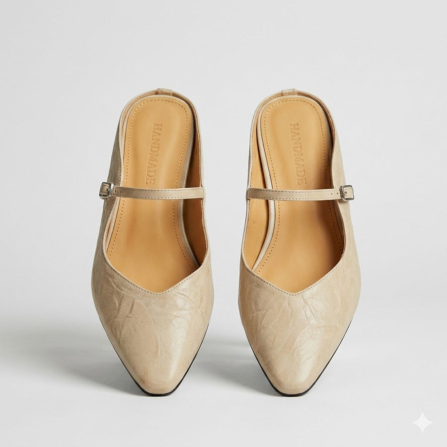 Penelope | Pointed-Toe Slingback Buckle Women's Flats