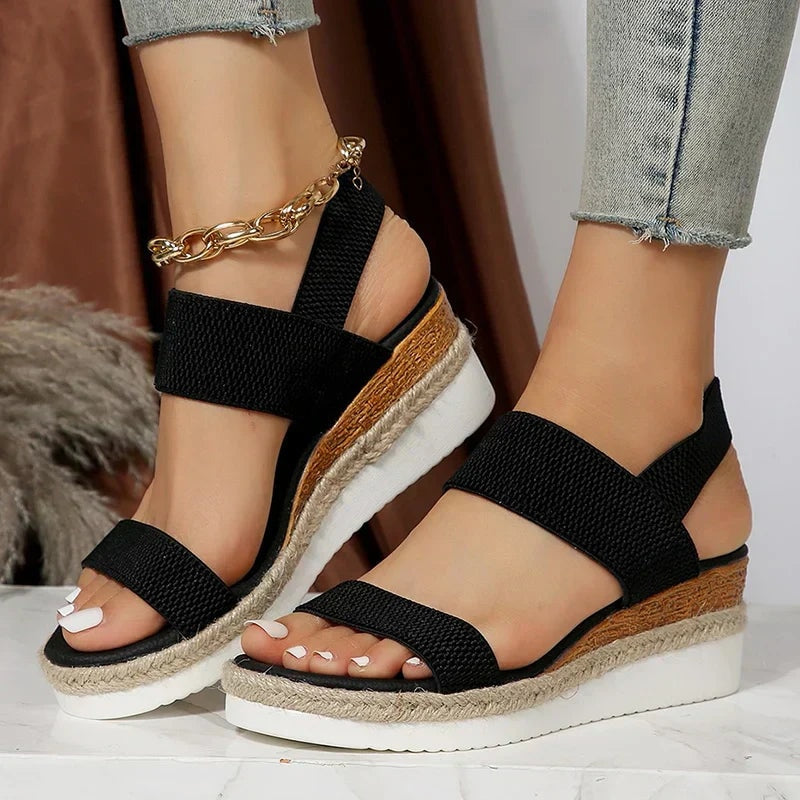 Isobel | Jute Espadrille Slingback Wedge Women Sandals for Summer