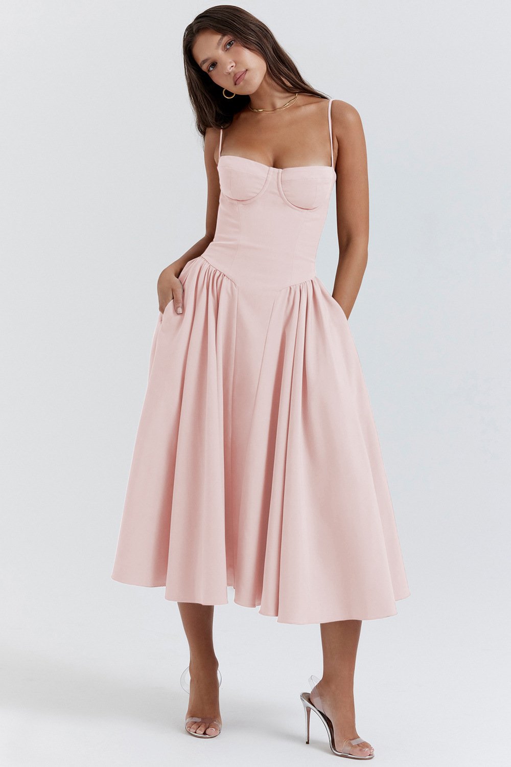 Eliza | Corset Bodice Midi Dress