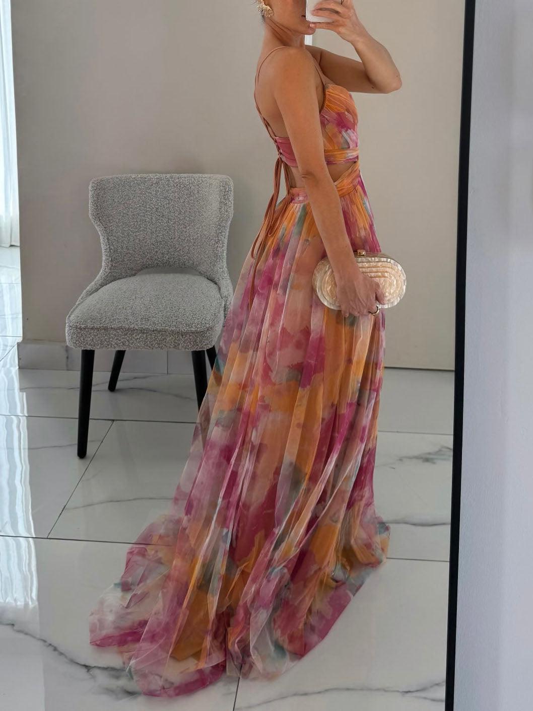 Grace | Painted Floral A-Line Women Party Dress