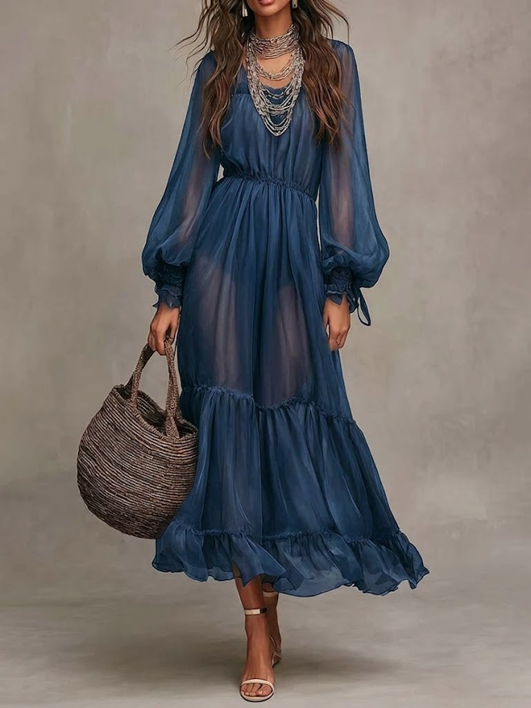 Harper | Minimal V-Neck Midi Women Party Dress