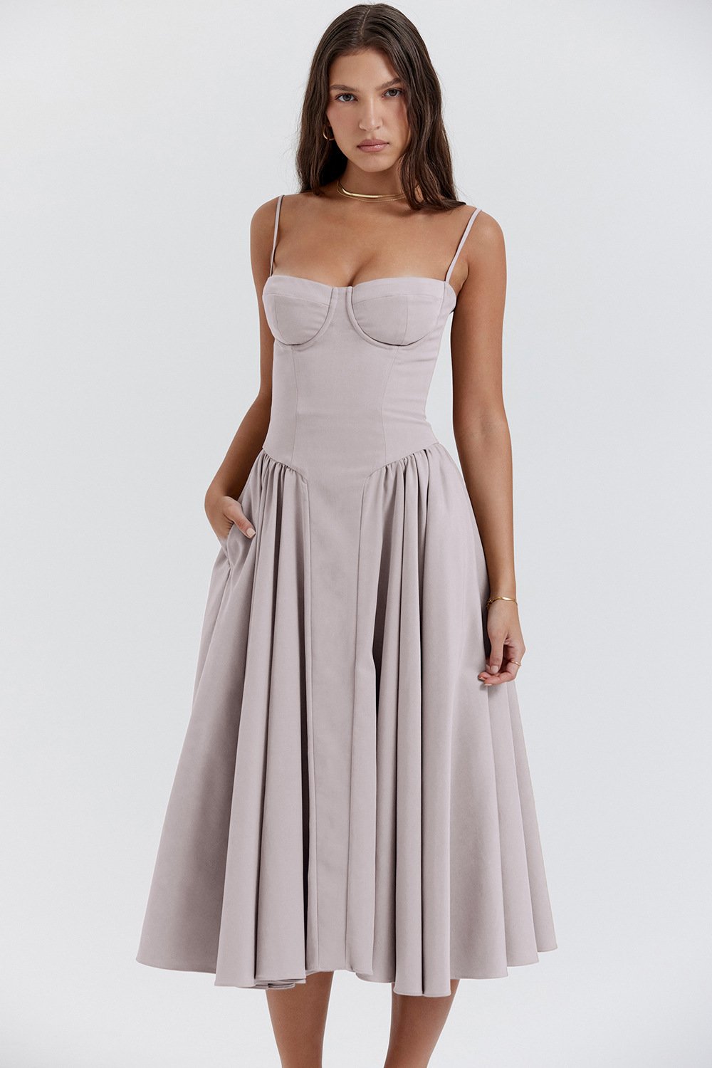 Eliza | Corset Bodice Midi Dress