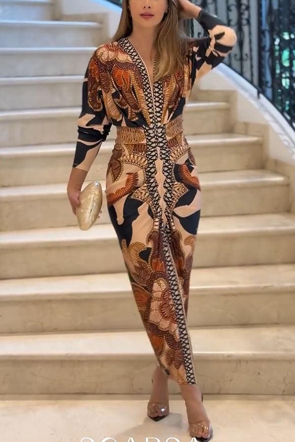 Daphne | Dolman-Sleeve Ruched-Slit Women Party Dress