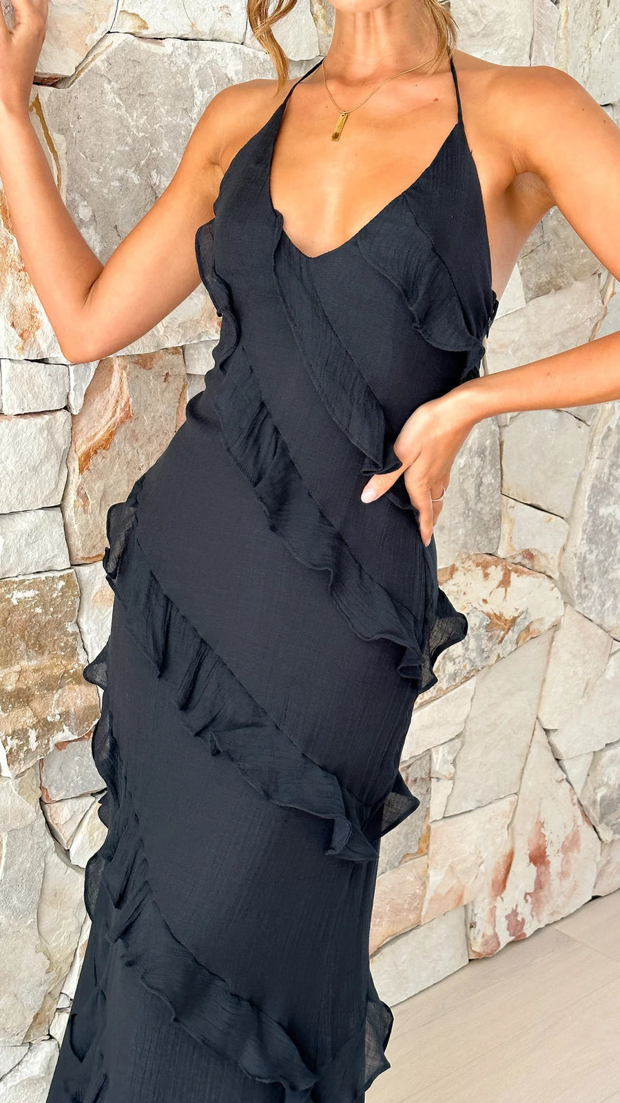 Evelyn | Draped Swing Maxi Dress