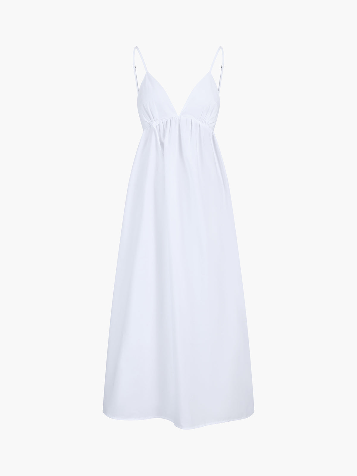 Calla | Open-Back Cotton V-Neck Midi Dress for Summer