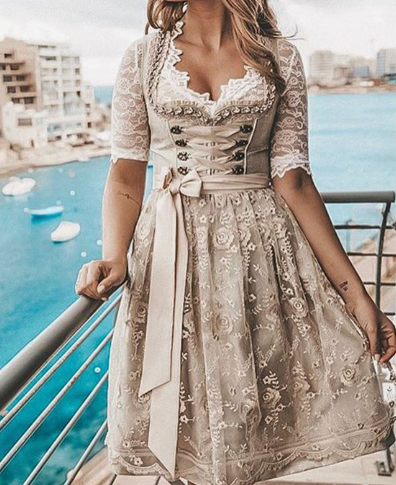 Heidi | Traditional Lace-Up Bodice Dirndl Dress