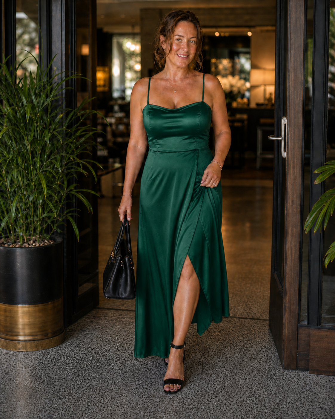 Eden | Satin-Look Slip Split Maxi Dress