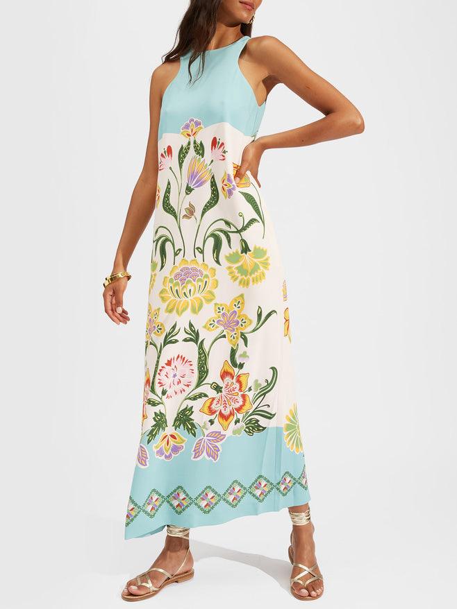 Charlie | Sleeveless Floral Midi Women Party Dress for Summer